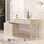 Meja Rias Cermin, Meja Rias Gold, Meja Rias Stainless, Meja Rias Modern, Meja Rias Mewah, Meja Rias Minimalis, Meja Rias Laci, Meja Rias Putih, Meja Rias Terbaru, Meja Rias Royal, Desain Meja Rias Stainless Mewah Champagne Top Marmer
