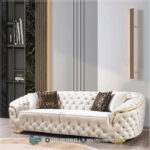 Meja Tamu, Meja Tamu Minimalis, Sofa, Sofa Tamu,sofa Tamu Mewah, Sofa Stainless, Meja Stainless,3 Seat Sofa Tamu Mewah Chesterfield Terbaru Lupino Stainless Gold