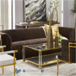 Meja Kaca Ruang Tamu Minimalis Stainless Exclusive Glamor