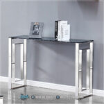 Meja Tamu, Meja Konsol, Jual Meja Konsul, Meja Sudut Ruangan, Meja Stainless, Meja Stenlis, Meja Minimalis Kaki Stainless, Meja Kaca Stainless,Meja Konsol Stenlis Minimalis Top Glass Terbaru Silver Kolby