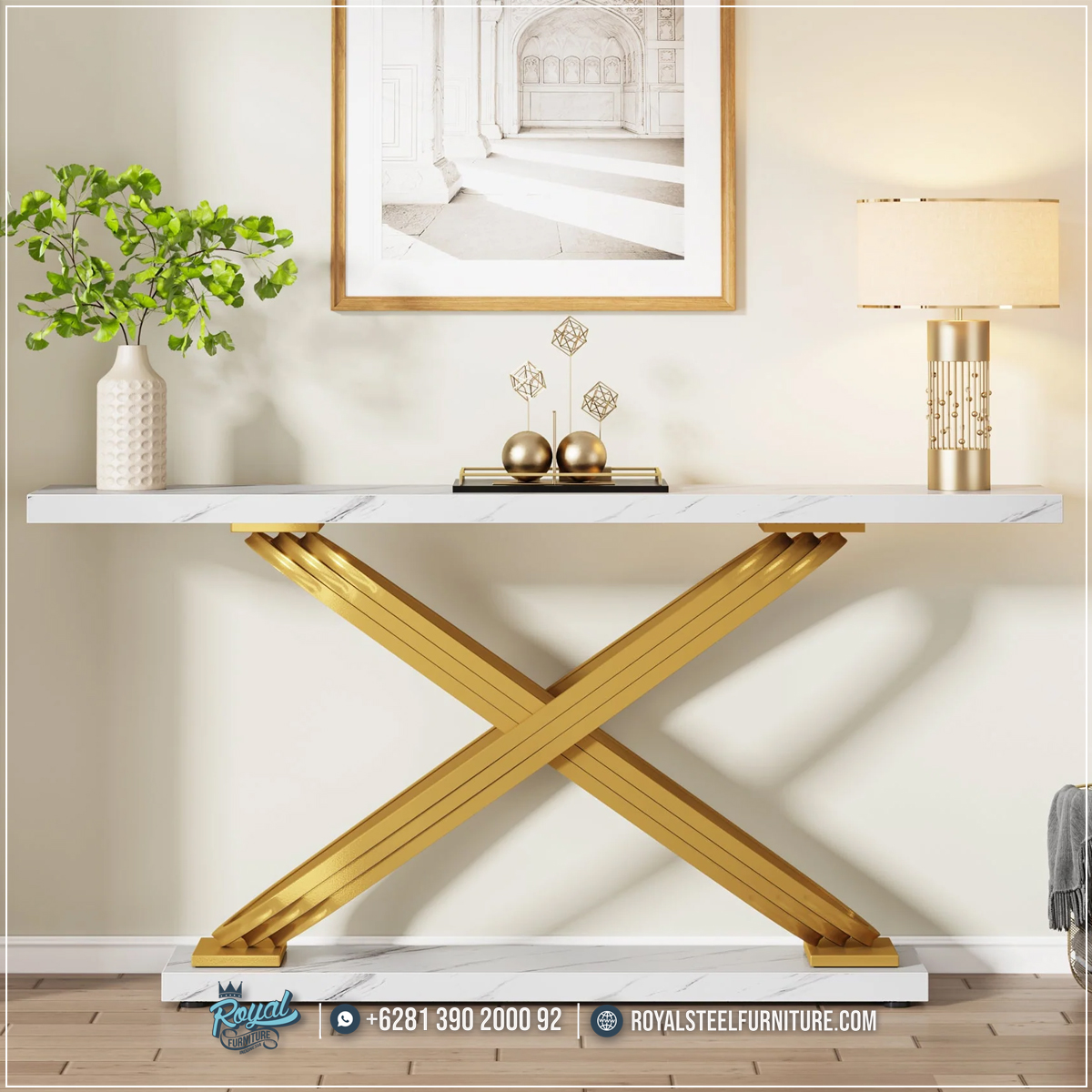 Meja Konsul Ruang Tamu, Meja Konsul Minimalis Modern, Jual Meja Konsul Cermin, Meja Konsul Jepara, Meja Konsul Minimalis, Meja Konsul Mewah,Meja Konsul Top Marmer Carrara Putih Mewah Stainless Gold