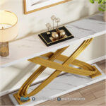 Meja Konsul Ruang Tamu, Meja Konsul Minimalis Modern, Jual Meja Konsul Cermin, Meja Konsul Jepara, Meja Konsul Minimalis, Meja Konsul Mewah,Model Meja Konsul Marmer Carrara Putih Mewah Stainless Gold