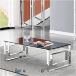 Meja Tamu, Meja Konsol, Jual Meja Konsul, Meja Sudut Ruangan, Meja Stainless, Meja Stenlis, Meja Minimalis Kaki Stainless, Meja Kaca Stainless,Naczi Coffee Table Stenlis Minimalis Top Glass Terbaru Silver Kolby