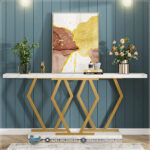 Terlaris Meja Konsul Stainless Marmer Mewah Modern Gold Bluebel