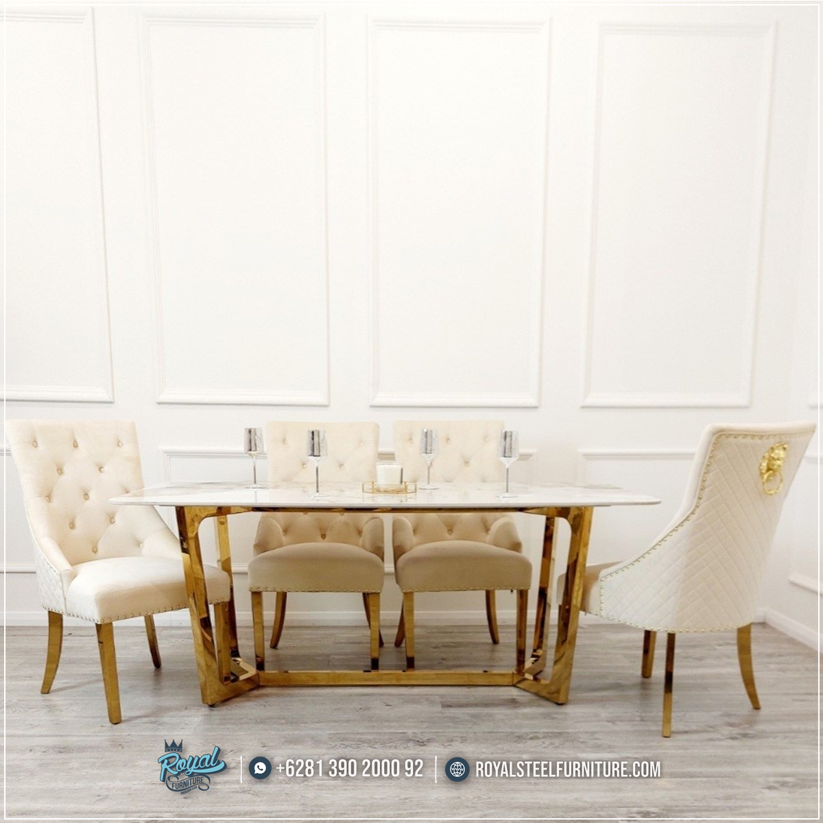 Harga Meja Makan Jepara, Meja Makan Marmer, meja makan mewah, Meja Makan Mewah 4 Kursi, Meja Makan Mewah Stainless, Meja Makan Minimalis, Meja Makan Minimalis Modern, Meja Makan Minimalis Stenlies, Meja Makan Stainless Steel Gold,Meja Makan Minimalis Modern Stainless Top Marmer Luxury Carara