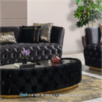 Set Living Room Sofa Kaki Stainless Ruang Tamu Mewah Minimalis - Gambar 5