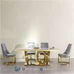 Meja Stainless Ruang Makan Mewah Top Marmer Luxurious, Meja Makan Mewah Modern, Meja Makan Stainless Mewah, Harga Meja Makan Mewah, Meja Makan Jepara Terbaru