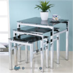 3 Pieces Meja Stainless Susun Ruang Tamu Minimalis