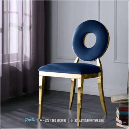 Kursi Makan Stainless Sandaran Bulat