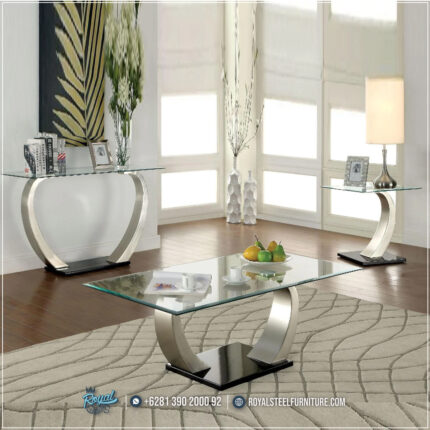 Meja Konsul Modern Stainless Silver Ruang Tamu