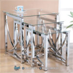 Meja Kopi Minimalis Stainless 3 Pieces Ruang Tamu Mewah