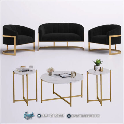Meja Kursi Tamu Stainless Minimalis Modern Living Room Set