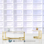 Meja Minimalis, Meja Modern, Meja Stainless, Meja Tamu, Meja Tamu Mewah,Meja Top Marmer Mewah Stainless Terbaru London Gold Coffee Table