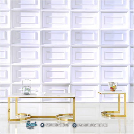 Meja Minimalis, Meja Modern, Meja Stainless, Meja Tamu, Meja Tamu Mewah,Meja Top Marmer Mewah Stainless Terbaru London Gold Coffee Table