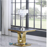 Best Quality Furniture Meja Ruang Tamu Stenlis Top Marbel Coffee Table Sets - Gambar 2