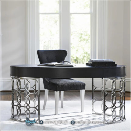 Gambar Meja Kantor, Info Meja Kantor, Kursi Meja Kantor Royal, Meja Direktur Mewah, Meja Kantor Mewah, Meja Kerja Direktur, Meja Kursi Kantor Royal, Set Ruang Kantor,Desk Office Meja Oval Kaki Stainless Ruangan Kantor Direktur Terbaru