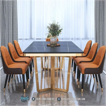 Harga Meja Makan Jepara, Meja Makan Marmer, meja makan mewah, Meja Makan Mewah 4 Kursi, Meja Makan Mewah Stainless, Meja Makan Minimalis, Meja Makan Minimalis Modern, Meja Makan Minimalis Stenlies, Meja Stainless Royal Steel,Harga 1 Set Meja Mewah Kaki Stainless Ruang Makan Terbaru Glam Slate