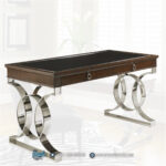 Gambar Meja Kantor, Info Meja Kantor, Kursi Meja Kantor Royal, Meja Direktur Mewah, Meja Kantor Mewah, Meja Kerja Direktur, Meja Kursi Kantor Royal, Set Ruang Kantor,Inspirasi Meja Kerja Kaki Stainless Mewah Rosewood Writing Desk