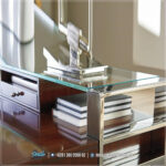 Gambar Meja Kantor, Info Meja Kantor, Kursi Meja Kantor Royal, Meja Direktur Mewah, Meja Kantor Mewah, Meja Kerja Direktur, Meja Kursi Kantor Royal, Set Ruang Kantor,Laci Meja Direktur Kaki Stainless Minimalis Jati Natural Brown