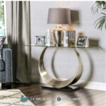 Set Meja Tamu Kaca Stainless Mewah Terbaru Serenia Contemporary - Gambar 4