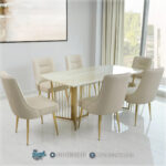 Jual Meja Makan, Meja Kursi Makan, Meja Makan 8 Kursi Mewah, Meja Makan Marmer Mewah, Meja Makan Mewah 6 Kursi, Meja Makan Minimalis, Meja Makan Stainless, Meja Marmer, Meja Marmer Stainless, Metal Kombinasi, Model Meja Makan Mewah, Set Meja Makan, Set Meja Makan Mewah, Set Meja Makan Minimalis,Dining Set Kursi Meja Makan Stainless Emas Marmer Terbaru Alfero Cream