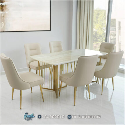Jual Meja Makan, Meja Kursi Makan, Meja Makan 8 Kursi Mewah, Meja Makan Marmer Mewah, Meja Makan Mewah 6 Kursi, Meja Makan Minimalis, Meja Makan Stainless, Meja Marmer, Meja Marmer Stainless, Metal Kombinasi, Model Meja Makan Mewah, Set Meja Makan, Set Meja Makan Mewah, Set Meja Makan Minimalis,Dining Set Kursi Meja Makan Stainless Emas Marmer Terbaru Alfero Cream