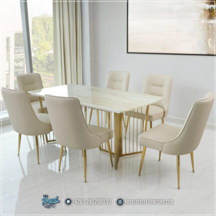 Jual Meja Makan, Meja Kursi Makan, Meja Makan 8 Kursi Mewah, Meja Makan Marmer Mewah, Meja Makan Mewah 6 Kursi, Meja Makan Minimalis, Meja Makan Stainless, Meja Marmer, Meja Marmer Stainless, Metal Kombinasi, Model Meja Makan Mewah, Set Meja Makan, Set Meja Makan Mewah, Set Meja Makan Minimalis,Kursi Meja Makan Stainless Emas Marmer Terbaru Alfero Cream