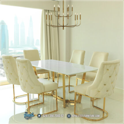 Harga Meja Makan Jepara, Meja Makan Marmer, meja makan mewah, Meja Makan Mewah 4 Kursi, Meja Makan Mewah 6 Kursi, Meja Makan Mewah Stainless, Meja Makan Minimalis, Meja Makan Minimalis Modern, Meja Makan Minimalis Stenlies, Meja Makan Stainless Gold, Meja Makan Stainless Silver, Meja Makan Stainless Steel,Meja Makan Marmer Putih Terbaru Kaki Stainless Kursi Bianca Cream