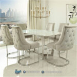 Meja Makan Minimalis, Meja Makan Stainless, Meja Marmer, Meja Marmer Stainless, Model Meja Makan Mewah, Set Meja Makan, Set Meja Makan Mewah, Set Meja Makan Minimalis, Meja Makan Stainless Minimalis Modern, Meja Makan Stenlis Terbaru, Meja Makan Stainless Gold, Meja Makan Minimalis, Meja Stainless,Set Meja Stainless Top Marmer Carara Terbaru Luxury Dining Room