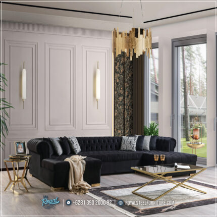 Sofa Tamu Stainless Steel, Sofa Tamu Modern, Sofa Tamu Minimalis, Sofa Tamu Mewah, Sofa Tamu Futuristik, Sofa Tamu Tahan Lama,Sofa Stainless Steel Terbaru Kursi Tamu Sudut Minimalis