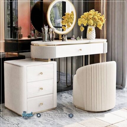 Meja Rias Cermin, Meja Rias Gold, Meja Rias Stainless, Meja Rias Modern, Meja Rias Mewah, Meja Rias Minimalis, Meja Rias Laci, Meja Rias Putih, Meja Rias Terbaru, Meja Rias Royal, Desain Meja Rias Kaki Stainless Ruang Kosmetik Mewah
