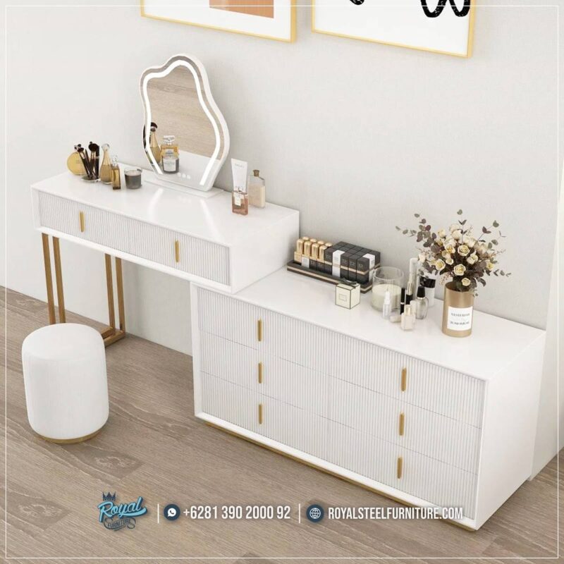 Meja Rias Mewah Stainless Modern Ruang Makeup Meja Rias Cermin, Meja Rias Gold, Meja Rias Stainless, Meja Rias Modern, Meja Rias Mewah, Meja Rias Minimalis, Meja Rias Laci, Meja Rias Putih, Meja Rias Terbaru, Meja Rias Royal,Meja Rias Mewah Stainless Modern Ruang Makeup