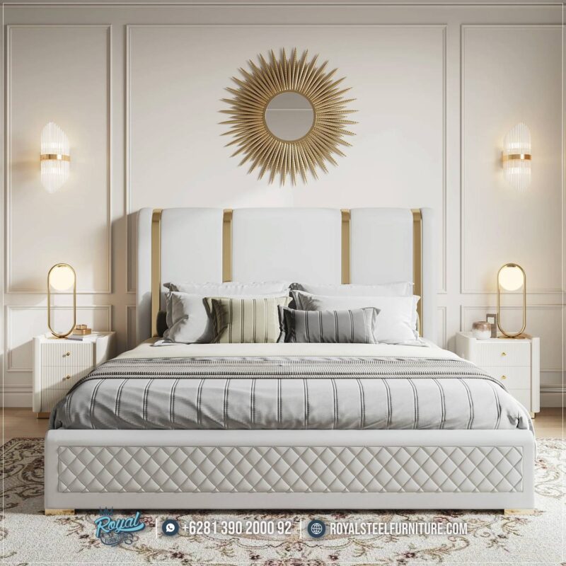 Model Tempat Tidur Minimalis Stainless Jepara Mewah Gold