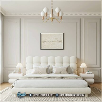 Set Tempat Tidur Mewah Boucle Minimalis Hunian Modern