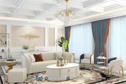 Sofa Tamu Stainless Gold Minimalis Elegance