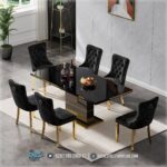 Full Set Meja Kursi Stainless Gold Conference Room