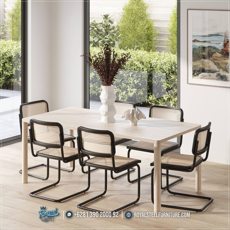 Model Meja Makan 6 Kursi Minimalis Besi Industrial