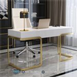 meja kantor kayu jati, Meja Kantor Minimalis, Meja Kerja Direktur, Meja Kerja Kayu Jati, Meja Kerja Minimalis, New Desain Meja Direktur Kantor Minimalis White Gold