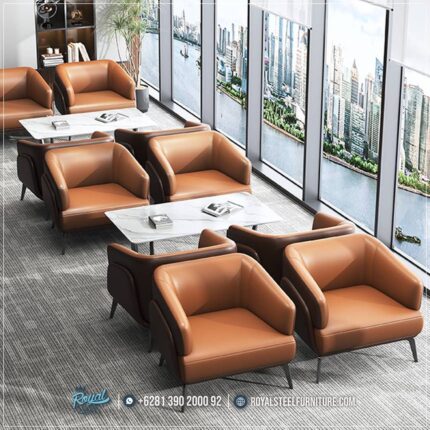 Sofa Kulit Ruang Cafe Mewah Minimalis Gaya America