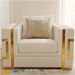 Set Sofa Stainless Gold Mewah Ruang Tamu Minimalis - Gambar 4