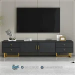 Desain Media Console Stainless Kabinet TV Minimalis Terbaru