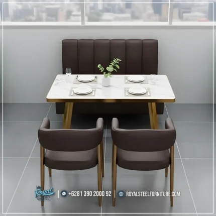 Meja Marmer Set Furnitur Kursi Sofa Cafe Estetik Gaya Hotel Vibe Scandinavian Retro
