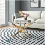 Model Meja Tamu Bundar Top Kaca Kaki Stainless Ayala