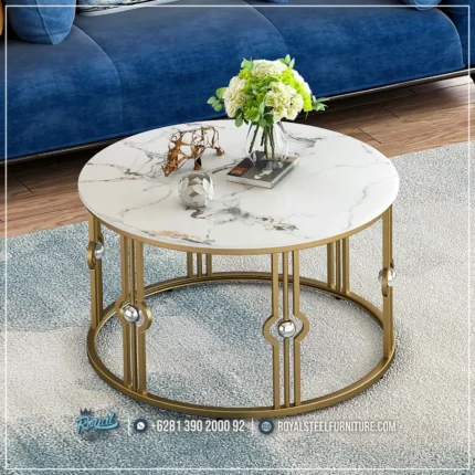 Round Table Ruang Tamu Stainless Steel Living Room