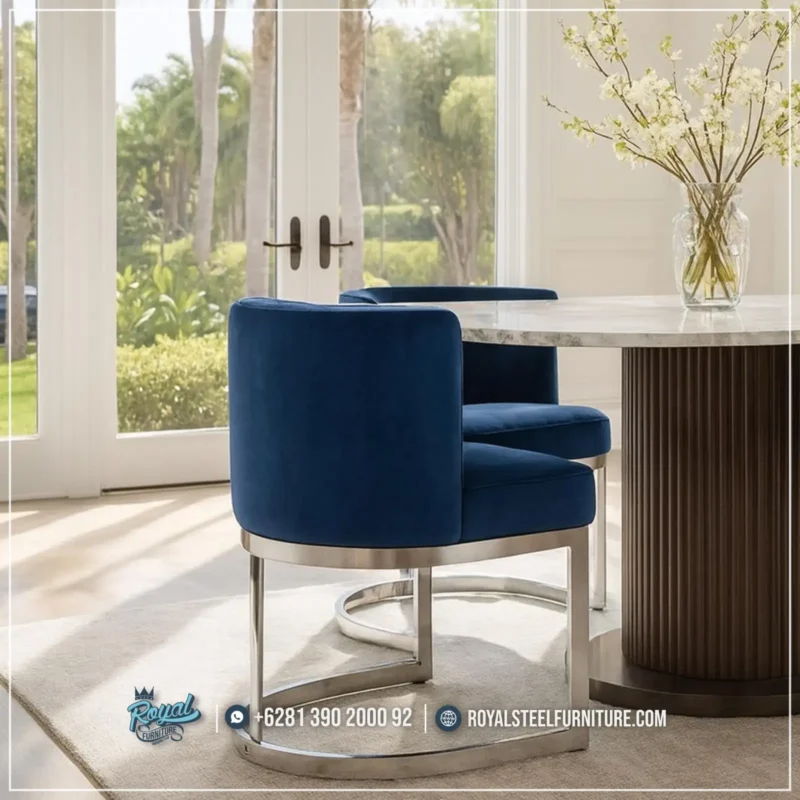 Kursi Makan Stainless Dining Chair Mewah Bludru Velvet
