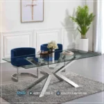 Kursi Makan Stainless Mewah Bludru Velvet