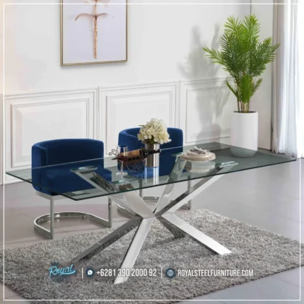 Kursi Makan Stainless Mewah Bludru Velvet
