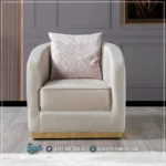 Kursi Sofa Kaki Stainless Gold