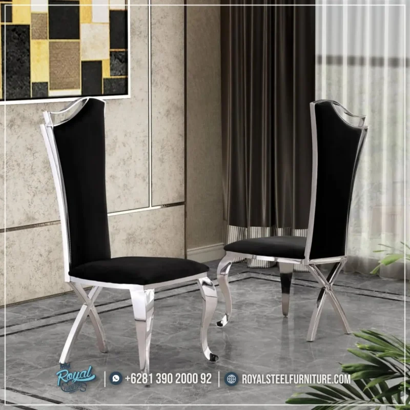 Model Kursi Makan Silver Stainless Steel