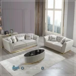 Set Sofa Tamu Kaki Stainless Gold